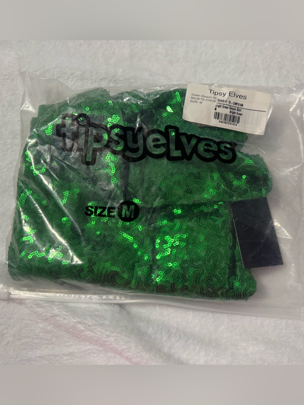 TIPSY ELVES GREEN SEQUIN SKIRT - Picture 5 of 6